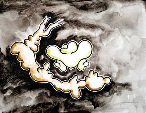 Flugversuch | Acrylfarbe auf Leinwand | 70 cm x 90 cm | 2026